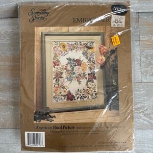 Something Special Embroidery Kit 80243 American Floral Picture 14"x18"